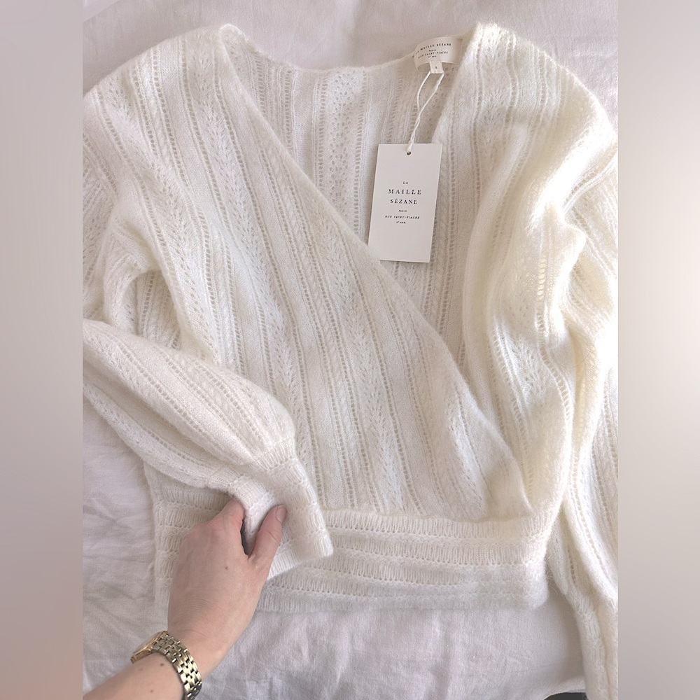 NWT Sézane Cristina Sweater White S